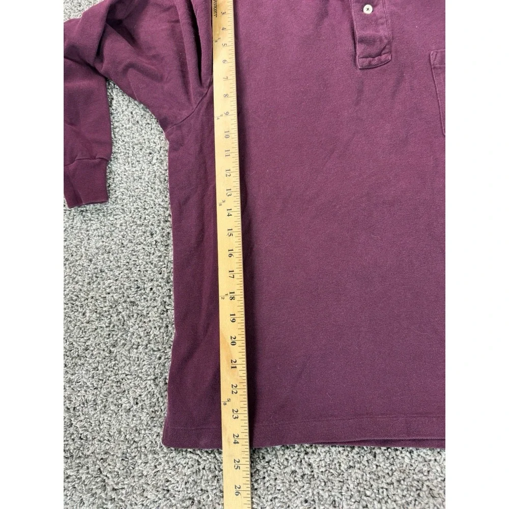 Vintage Polo Ralph Lauren Long Sleeve Polo Shirt Men's Size Large Red Preppy